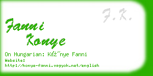 fanni konye business card
